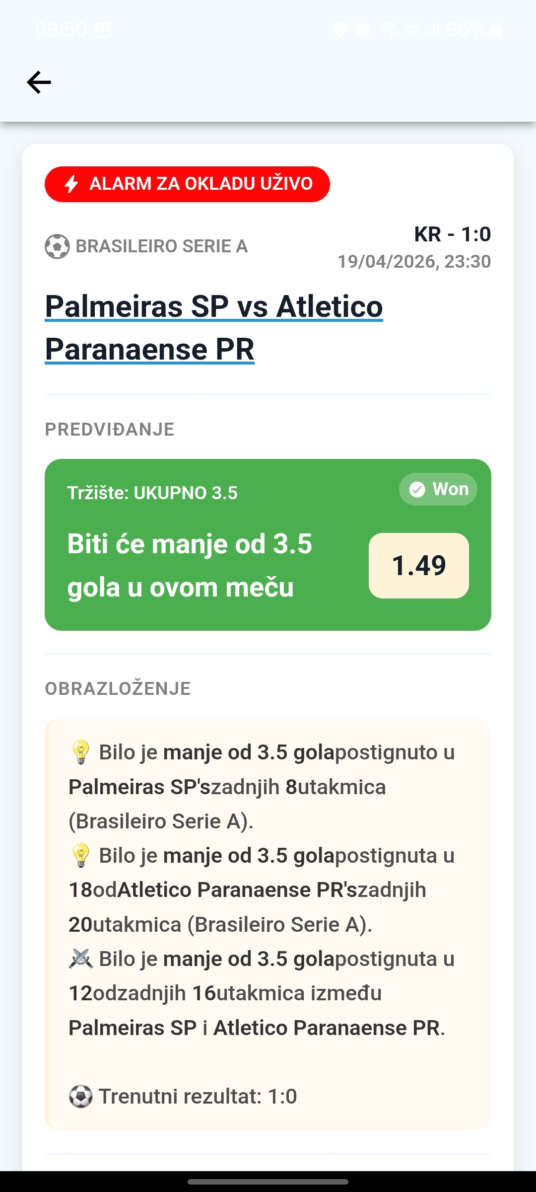 Upozorenje uživo