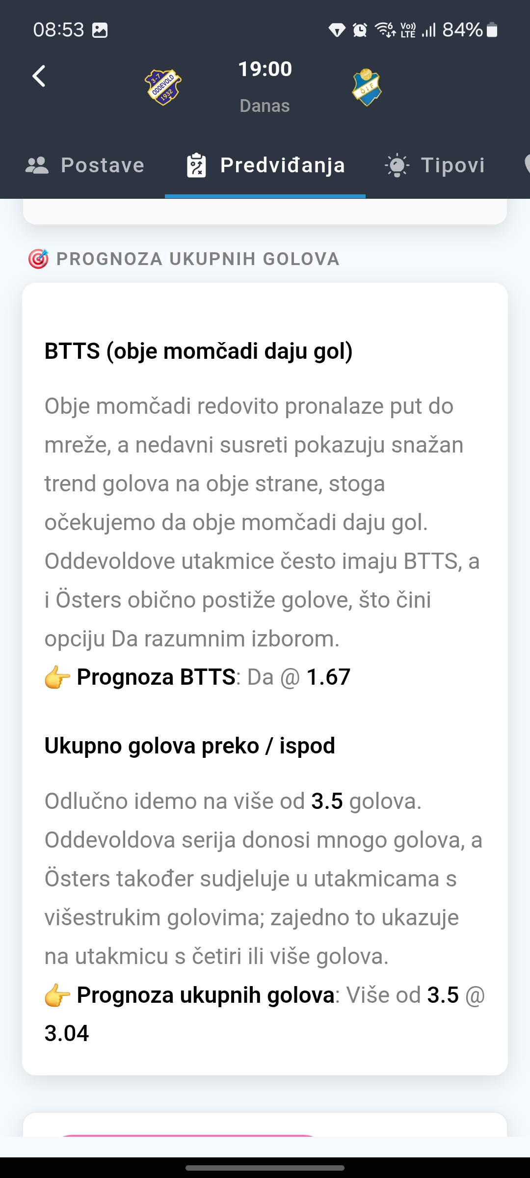 Savjeti za utakmicu